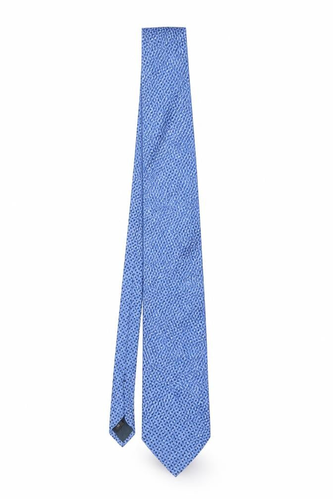 Mens Pierre Cardin Blue Geometric 100% Silk  Tie