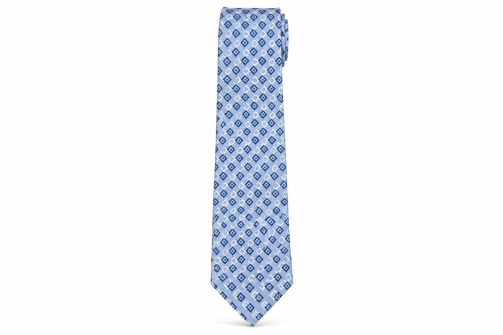Mens Jonelle Blue Geometric 100% Silk  Tie