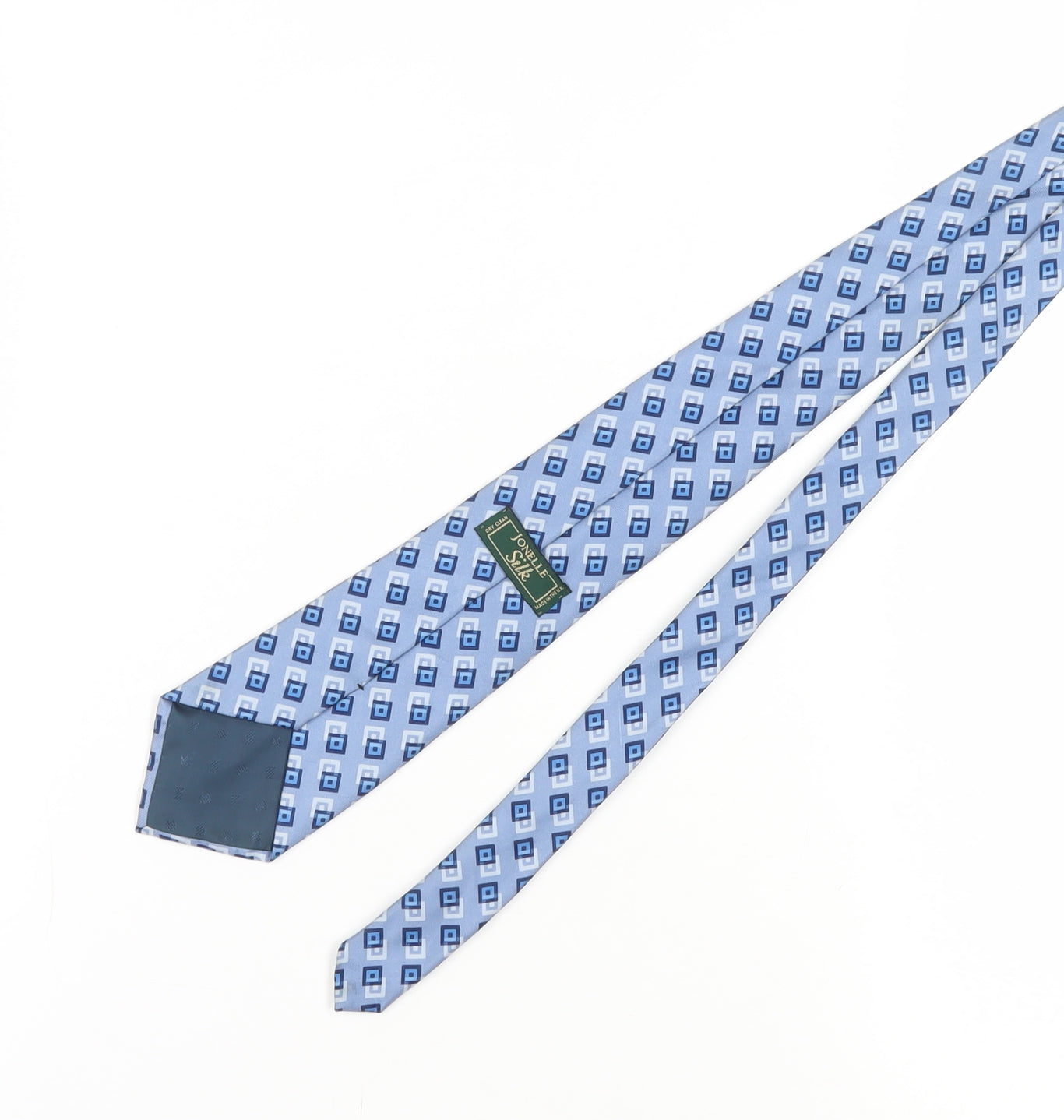 Jonelle Men's Blue Geometric Silk Tie, One Size