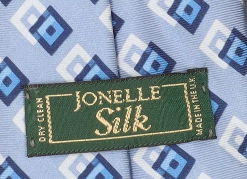Jonelle Men's Blue Geometric Silk Tie, One Size
