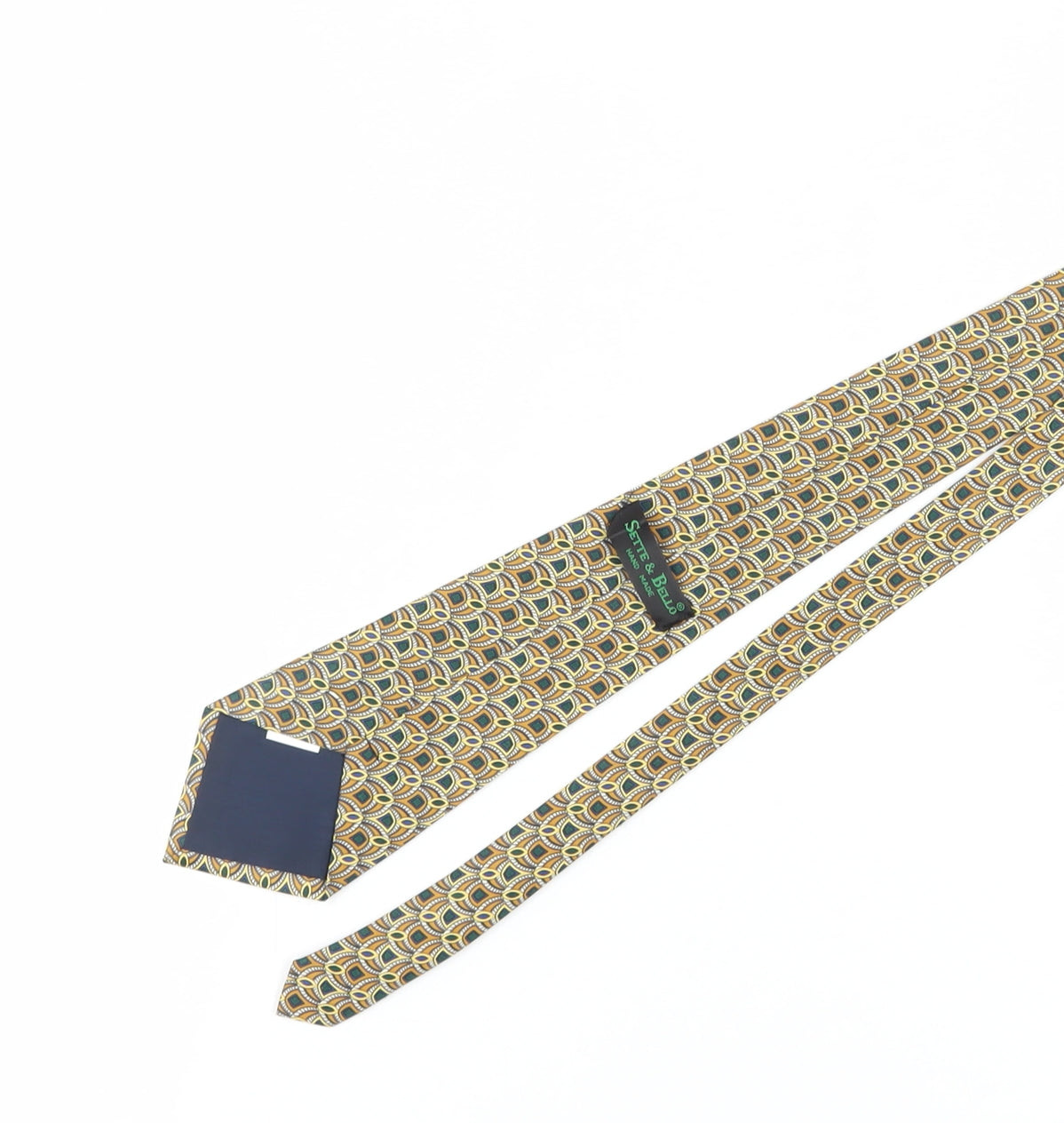 Sette & Bello Men's Multicoloured Geometric Silk Tie