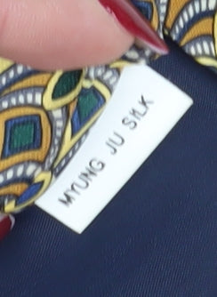 Sette & Bello Men's Multicoloured Geometric Silk Tie