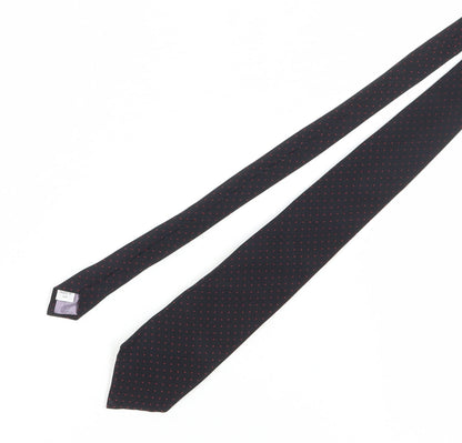 Jonelle Men's Black Silk Polka Dot Tie