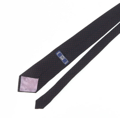 Jonelle Men's Black Silk Polka Dot Tie