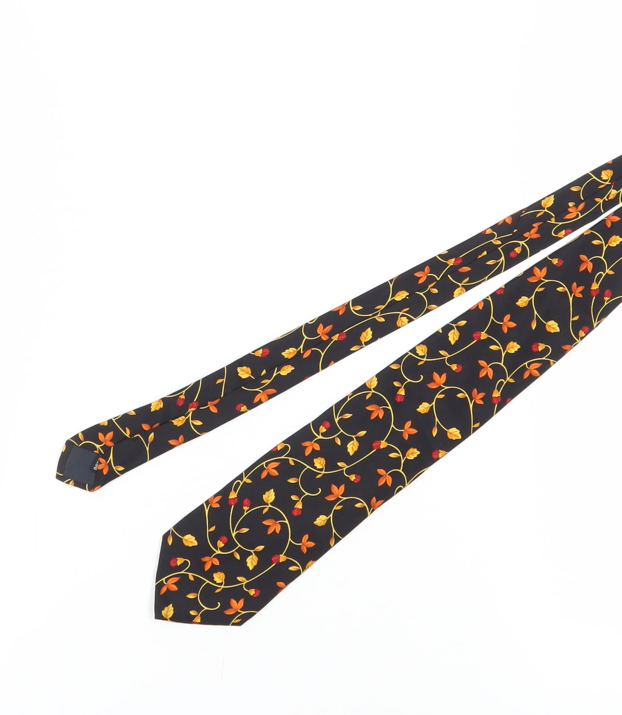 Pierre Balmain Men's Black Floral Silk Tie