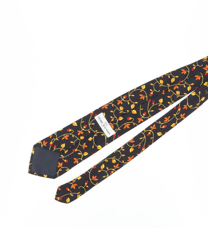Pierre Balmain Men's Black Floral Silk Tie