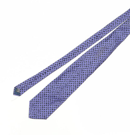 Next Men's Purple Geometric Silk Designer Tie