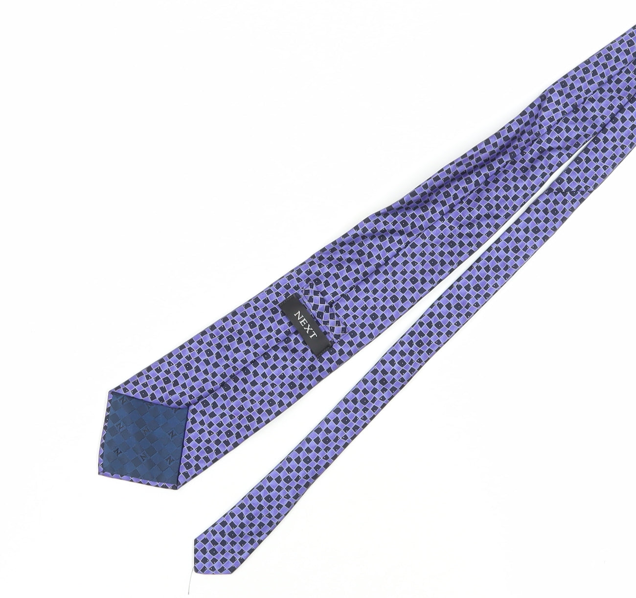 Next Men's Purple Geometric Silk Designer Tie