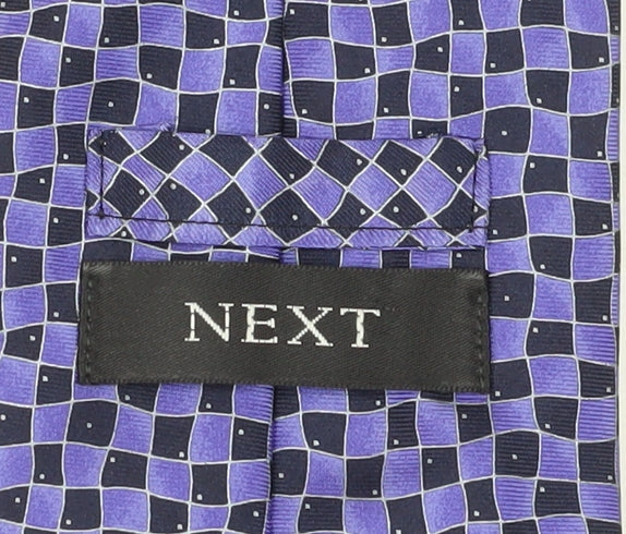 Next Men's Purple Geometric Silk Designer Tie