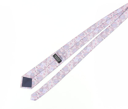 Mens Charlton Gray Pink Floral 100% Polyacrylate Fibre  Tie