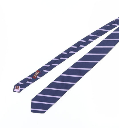 TM Lewin Men's Blue Striped Silk Tie