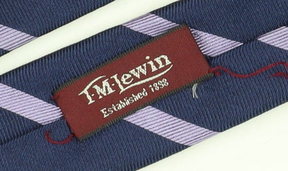 TM Lewin Men's Blue Striped Silk Tie