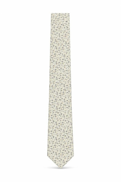 Marks and Spencer Beige Floral Silk Men's Tie
