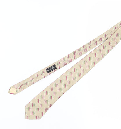 Hardy Amies Men's Beige Silk Geometric Tie