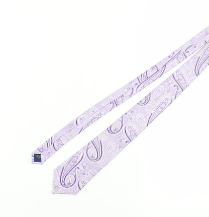 Milan Men's Purple Silk Paisley Tie