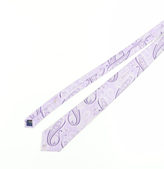 Milan Men's Purple Silk Paisley Tie
