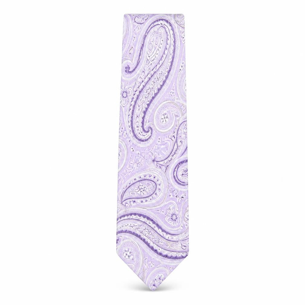 Mens Milan Purple Paisley 100% Silk  Tie