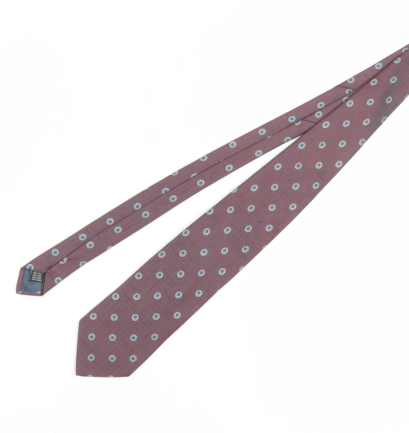 Jaeger Men's Red Geometric Silk Tie