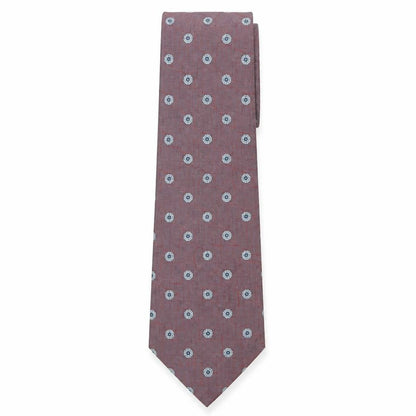 Mens Jaeger Red Geometric 100% Silk  Tie