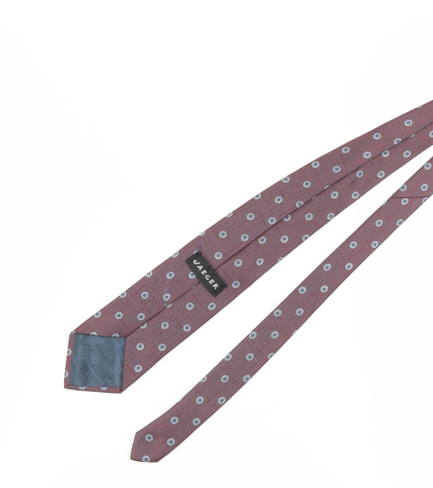 Jaeger Men's Red Geometric Silk Tie