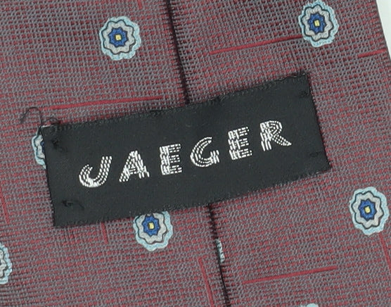 Jaeger Men's Red Geometric Silk Tie