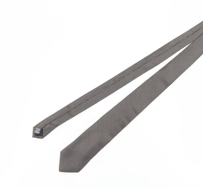 Mens Blazer Grey Geometric 100% Silk Slim Tie