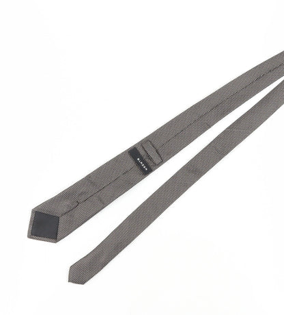 Mens Blazer Grey Geometric 100% Silk Slim Tie