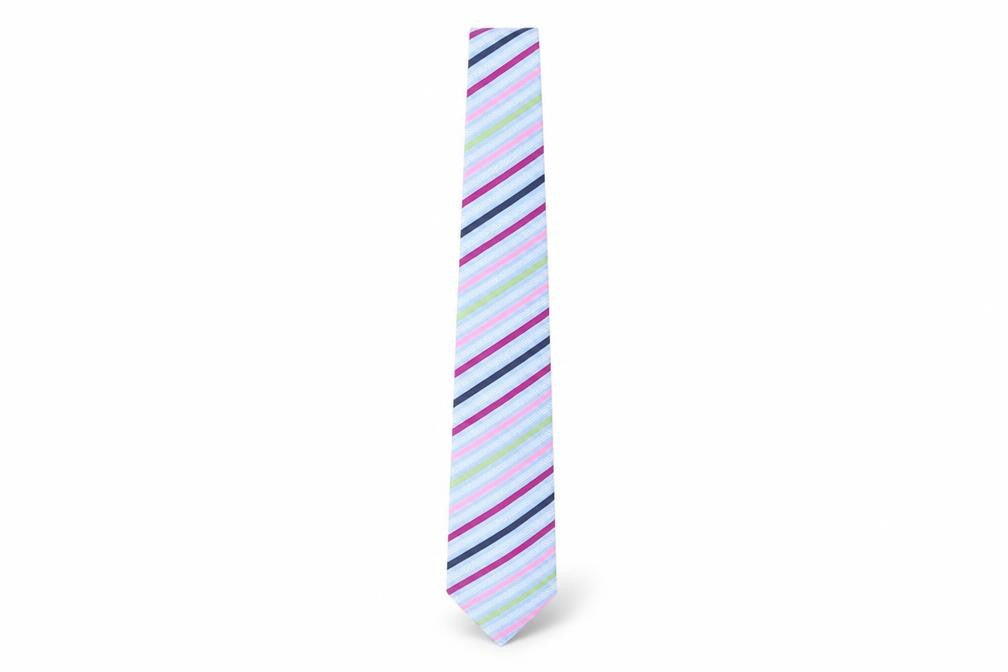 Mens Ted Baker Multicoloured Striped 100% Silk  Tie