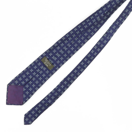 Paul Smith Mens Blue Silk Geometric Tie One Size