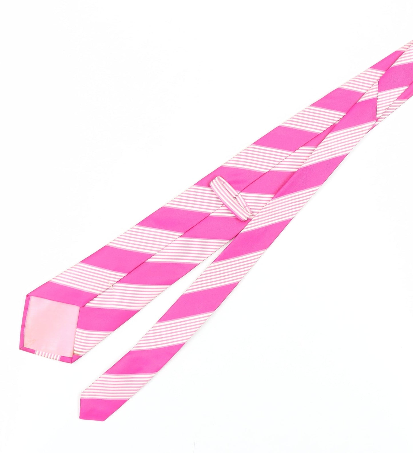 Marks and Spencer Men's Pink Silk Striped Slim Tie