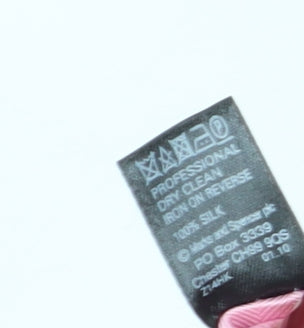 Marks and Spencer Men's Pink Silk Striped Slim Tie