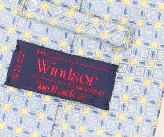 The Windsor Collection Men's Blue Geometric Silk Tie
