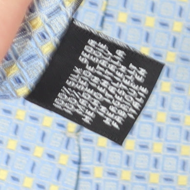 The Windsor Collection Men's Blue Geometric Silk Tie