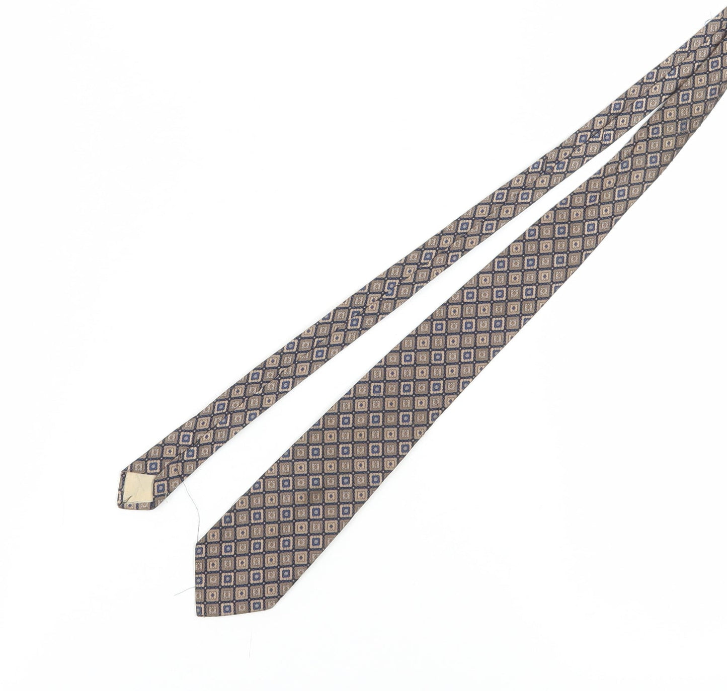 Michelsons of London Men's Beige Blue Geometric Tie