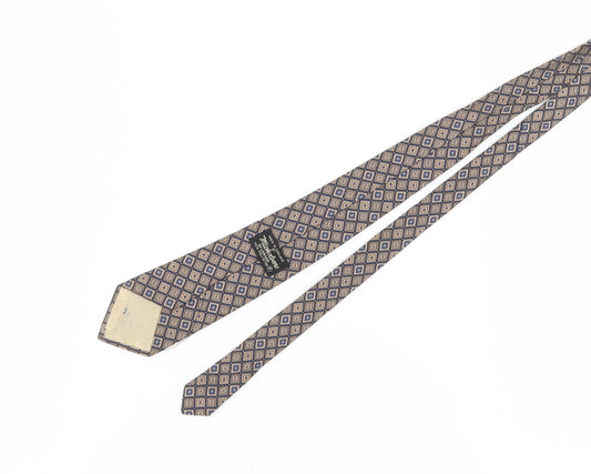 Michelsons of London Men's Beige Blue Geometric Tie