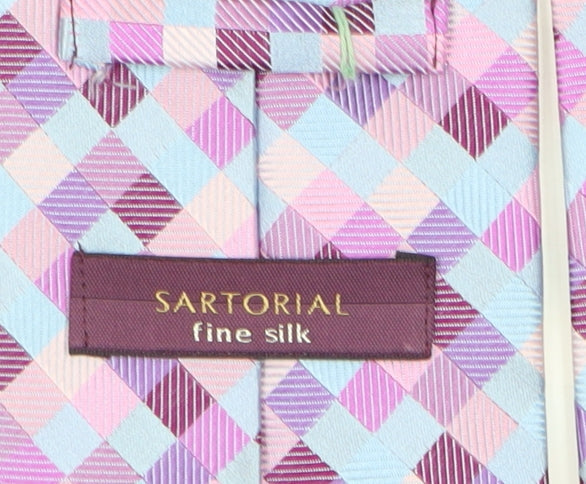 Marks and Spencer Men's Multicoloured Geometric Silk Tie