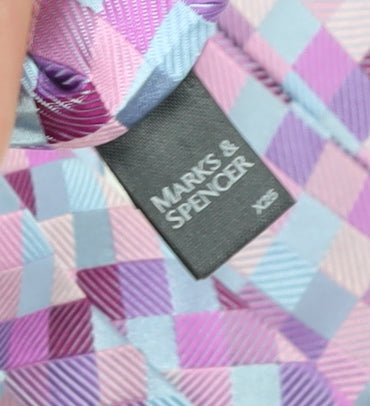 Marks and Spencer Men's Multicoloured Geometric Silk Tie