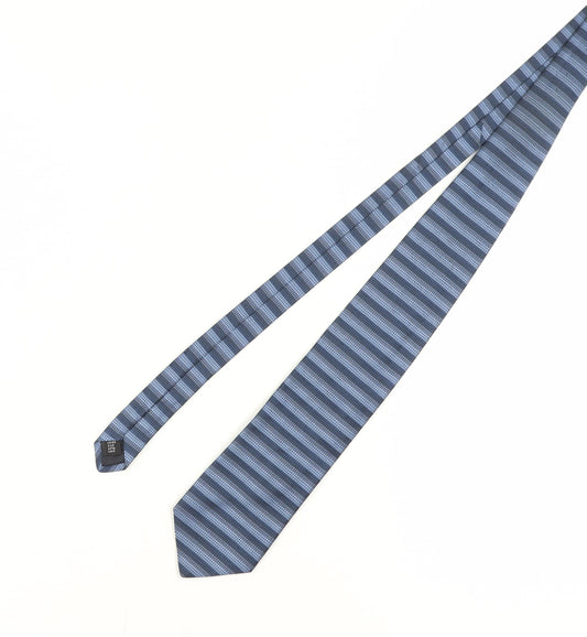 Savile Row Men's Blue Striped Silk Tie One Size