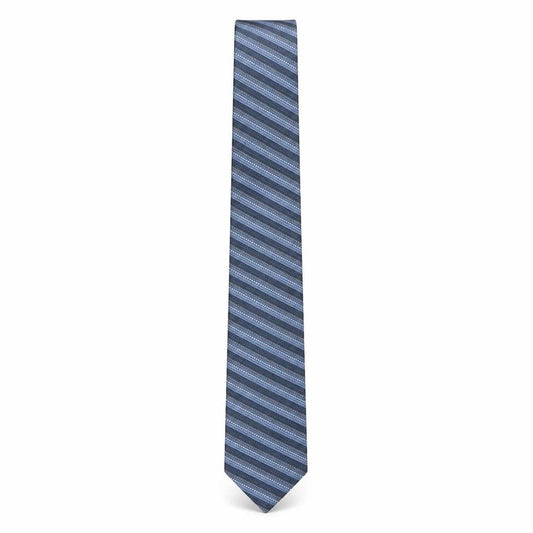 Mens The Savile Row Company Blue Striped 100% Silk  Tie