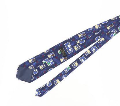 Marks and Spencer Men's Blue Cartoon Animal Slim Tie