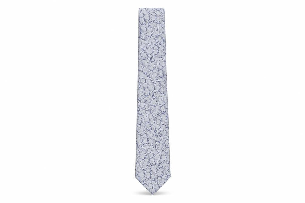 Mens Simon Carter Grey Floral 100% Silk  Tie