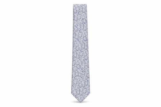 Mens Simon Carter Grey Floral 100% Silk  Tie