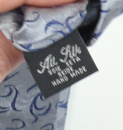 Simon Carter Men's Grey Floral Silk Handmade Tie