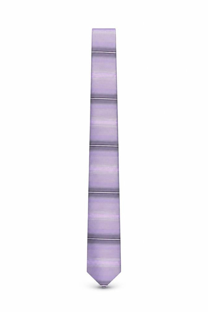 Mens Tie Rack Purple Striped 100% Polyester Pointed Tie