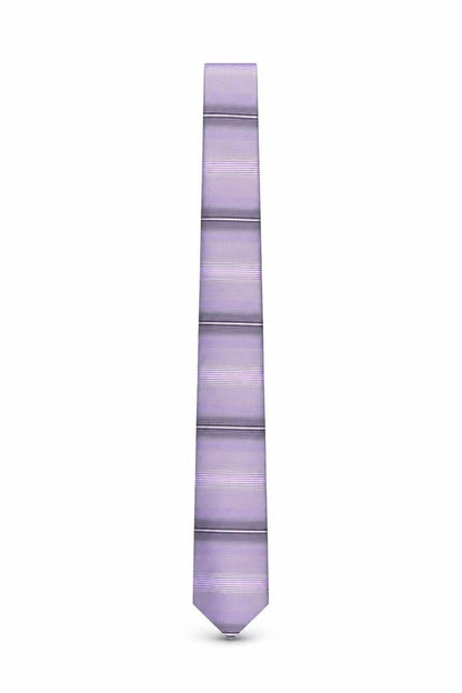 Mens Tie Rack Purple Striped 100% Polyester Pointed Tie