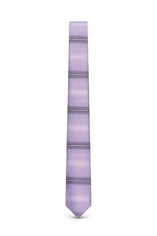 Mens Tie Rack Purple Striped 100% Polyester Pointed Tie