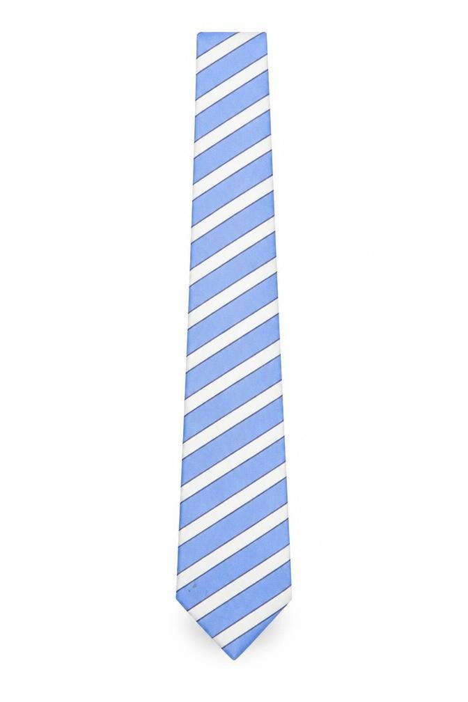 Mens Dehavilland Blue Striped 100% Silk  Tie