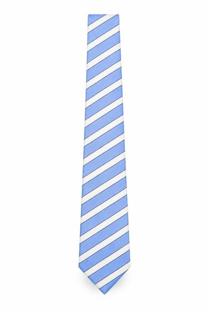 Mens Dehavilland Blue Striped 100% Silk  Tie