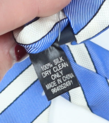 Mens Dehavilland Blue Striped 100% Silk  Tie