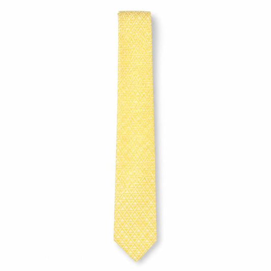 Iceberg Men's Yellow Geometric Silk Tie